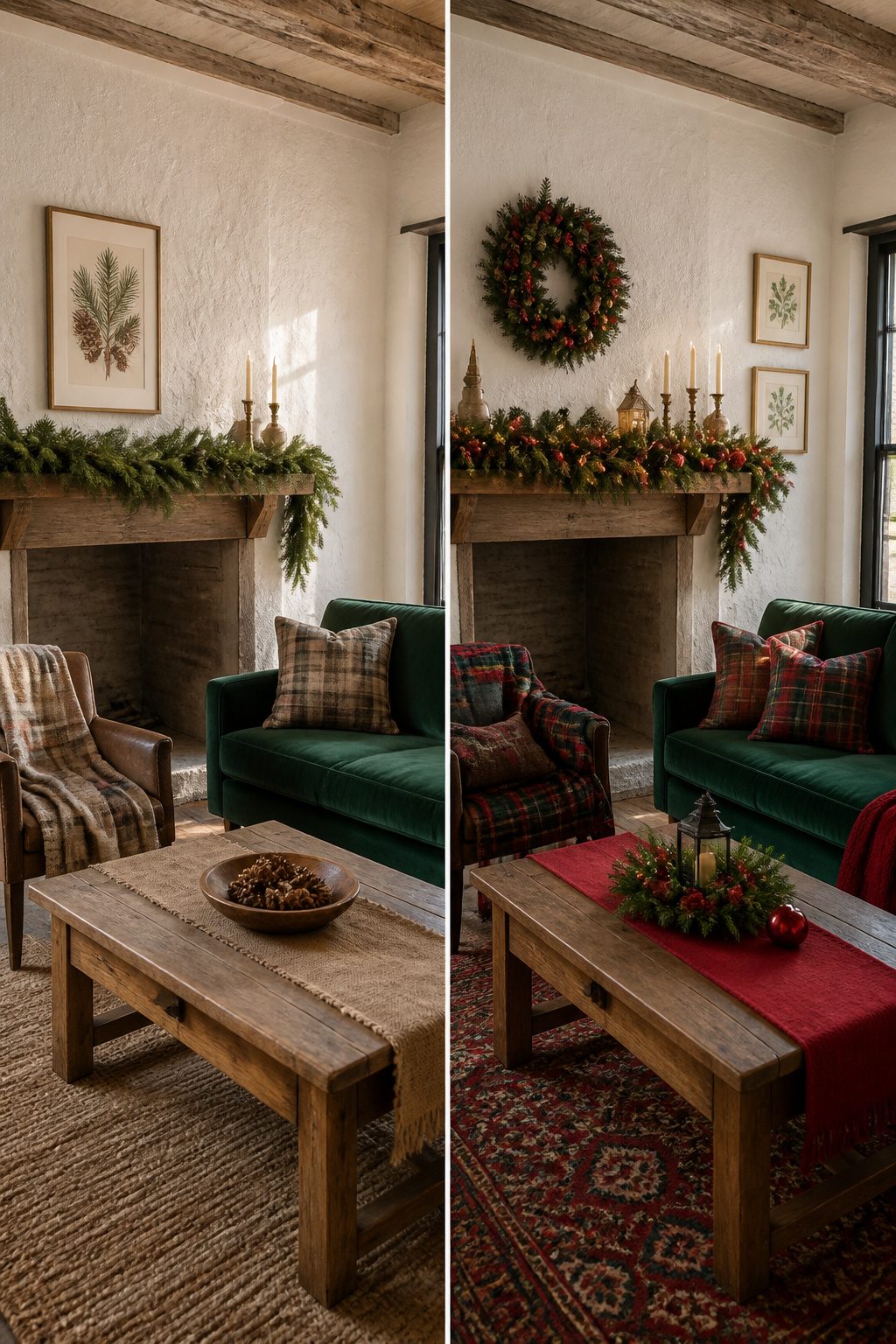 7 Christmas Decorating Inspiration Ideas for Your Home in 2026 1 A color palette featuring red, green, and gold decorations.