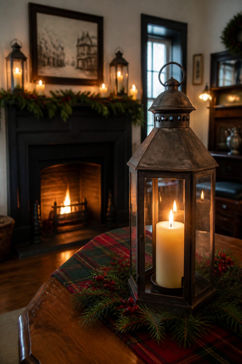 Historic homes in Frederick, Maryland, decorated for the Candlelight House Tour.