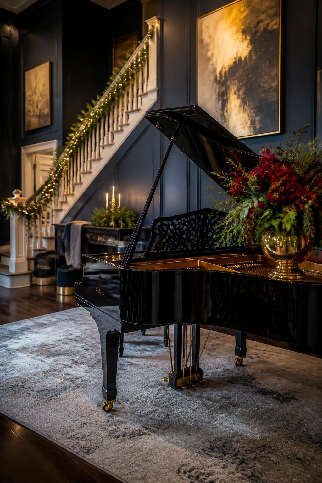 Formal living rooms and libraries set for the Symphony Splendor Holiday House Tour.
