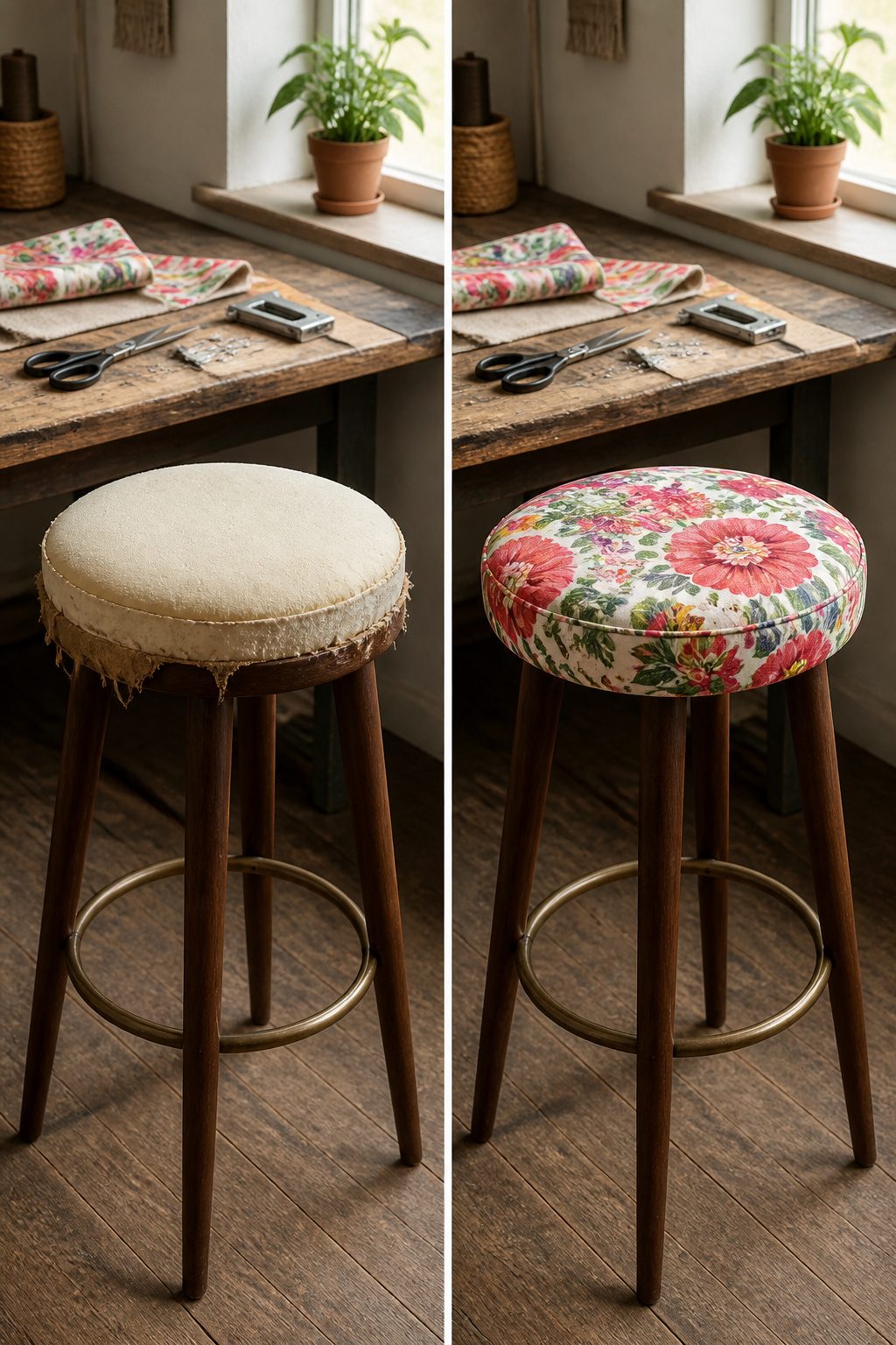 A piece of high-density foam suitable for bar stool cushioning.