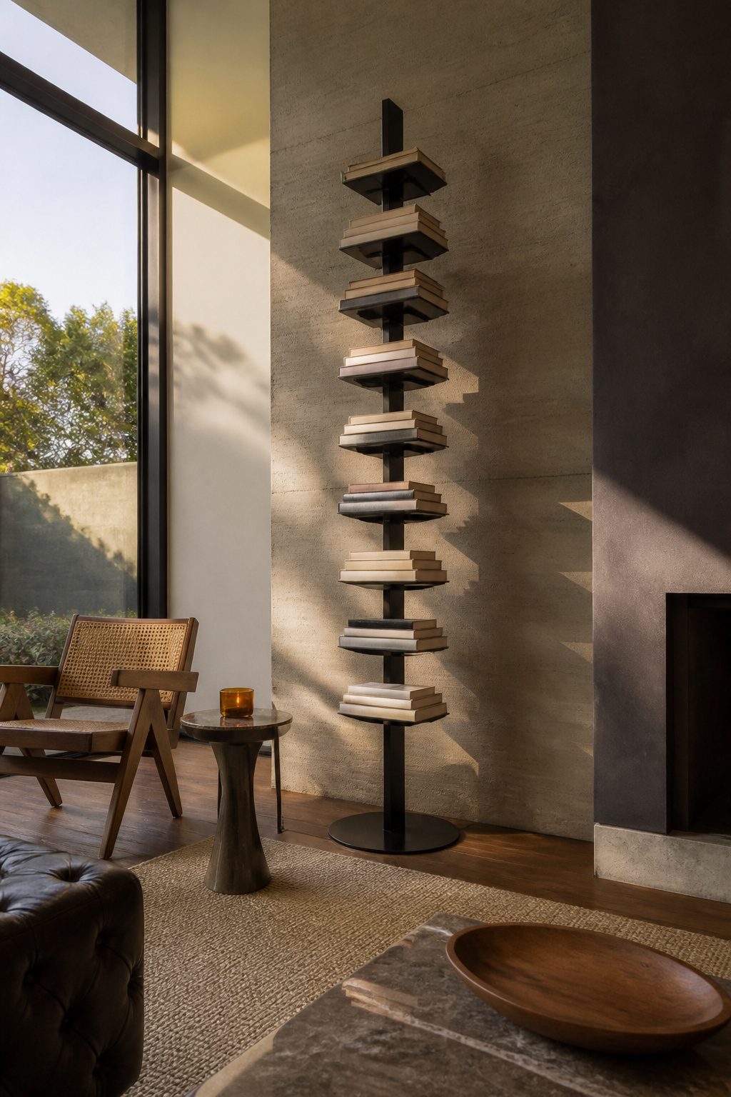 The Fiam Magique Totem Bookcase with flat-stacked shelves.