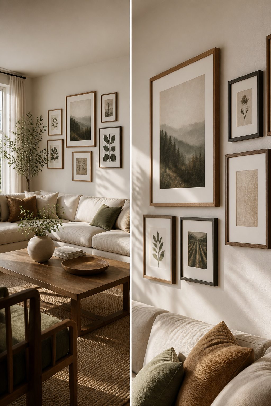 Gallery wall featuring a collection of picture frames.