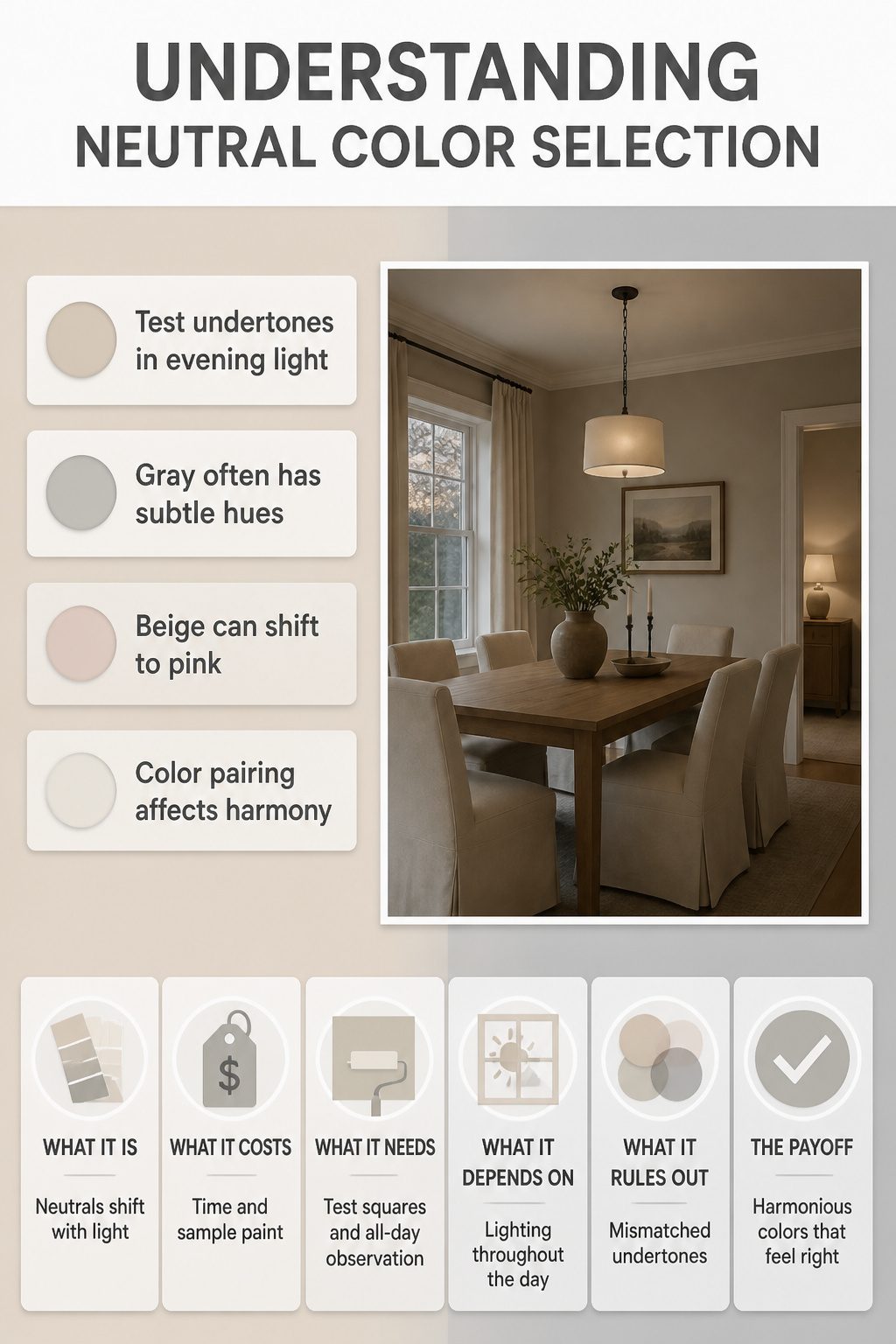 An informative image about neutral color selection for interiors.
